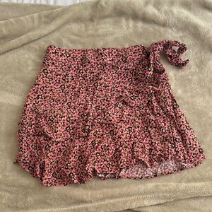 Forever 21 Pink Floral Mini Skirt